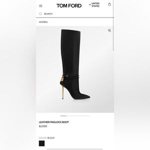Tom Ford Black Leather Padlock Boot